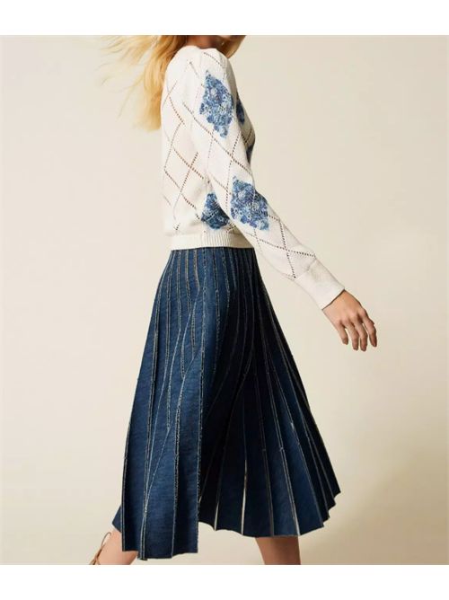 DENIM SKIRT TWIN SET | 261TP235001611 DENIM MEDIO